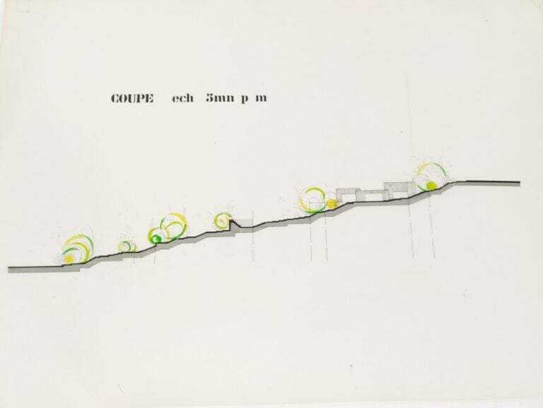 Un ensemble de 18 dessins, calques , photographies de maquettes... d'architecte…