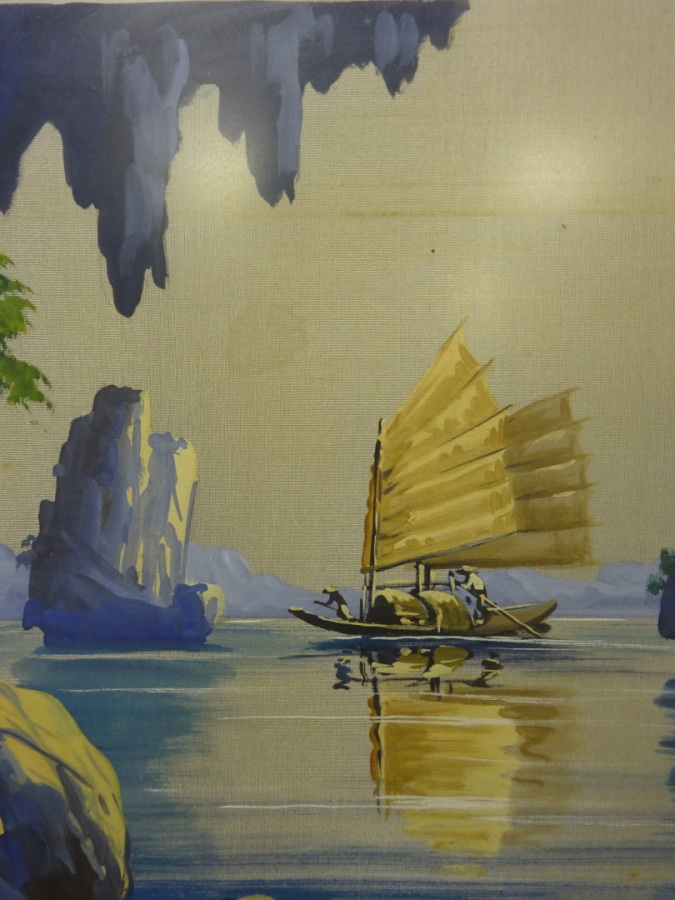 V. LOC (Actif XXe siècle) - Vietnam - Sampans naviguant dans la baie d'Ha Long…