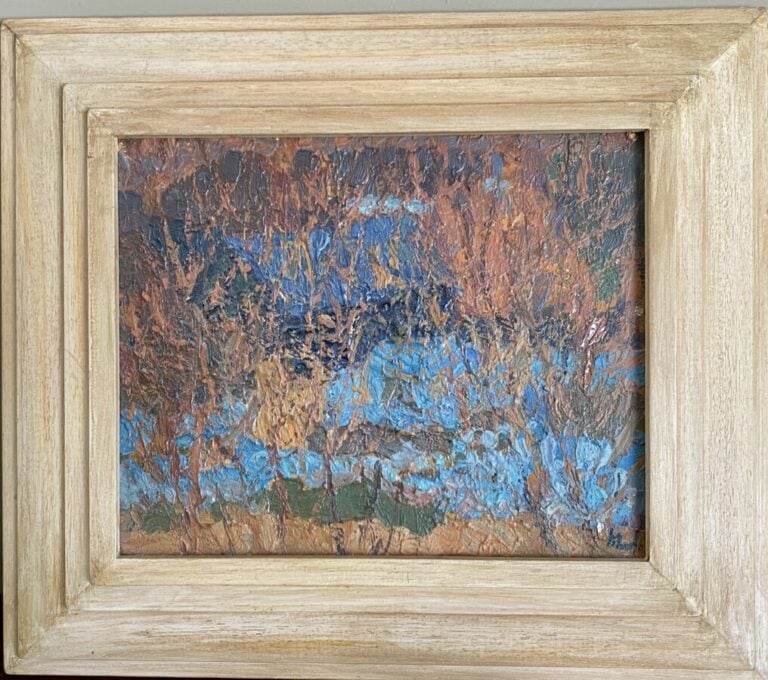 Vladimir KHOMKOV. "Mon Pays". Huile sur panneau, signé en bas à droite, 19 x 24…