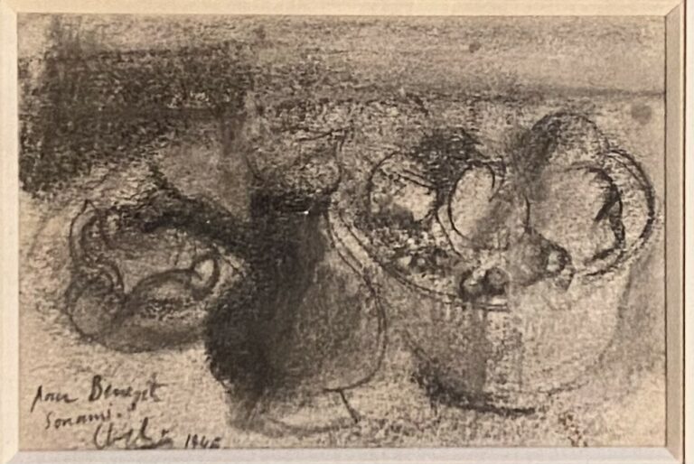 Youla CHAPOVAL (1919-1951) - Nature morte, 1946 - Fusain et crayon sur papier,…