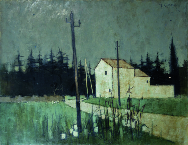 Yves GANNE (1931-) - Paysage de Camaret 1953 - Huile sur toile, signée et datée…