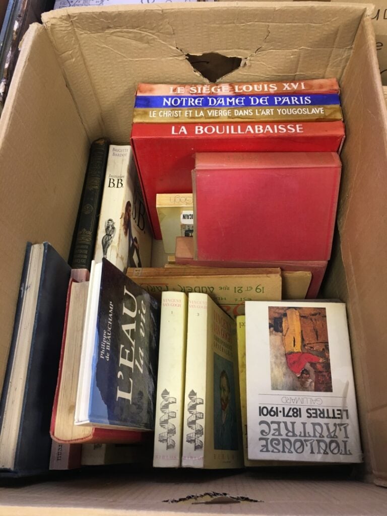 5 cartons de livres, principalement livres d'art, icônes, et divers