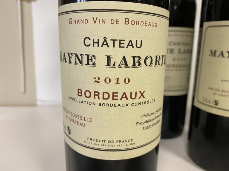 6 bouteilles, CHATEAU MAYNE-LABORIE, 2010.