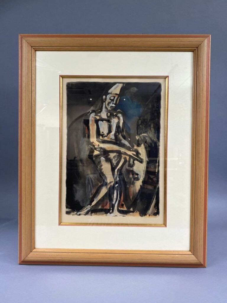 D'après Georges ROUAULT (1871-1958) - Clown - Estampe en couleur