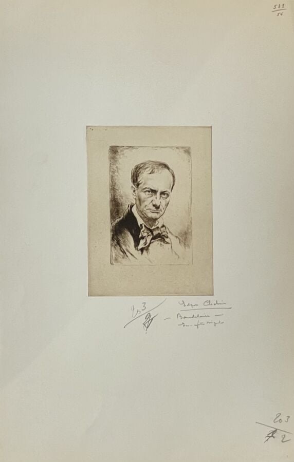 Edgar CHAHINE (1874-1947) - Portrait de Verlaine circa 1925 ; portrait de Baude…