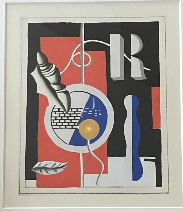 Fernand LÉGER (1881-1955) - Composition, 1929 - Pochoir en couleurs sur vélin -…