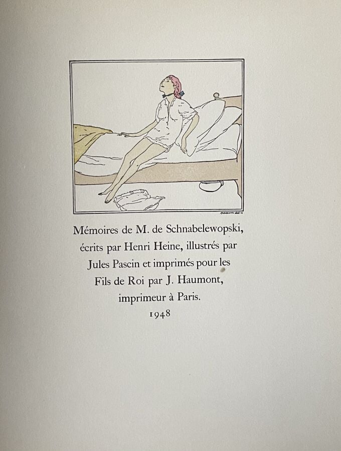 Jules PASCIN (1885-1930) - Heinrich Heine, Mémoires de M. Schnabelewopski, Fils…