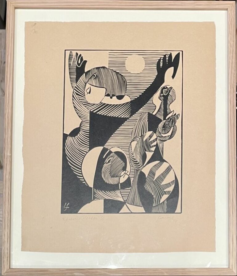 Léopold SURVAGE (1879-1968) - Personnages, 1934 - Bois gravé sur Japon, signé,…