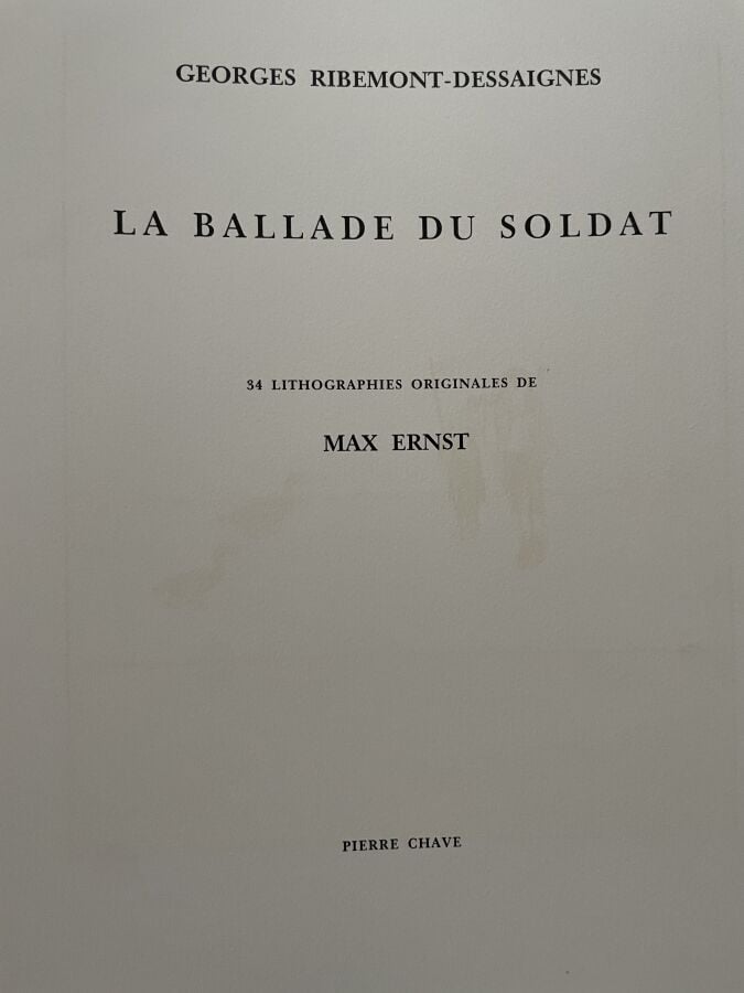 Max ERNST (1891-1976) - Georges Ribemont - Dessaignes, La balade du soldat, Pie…