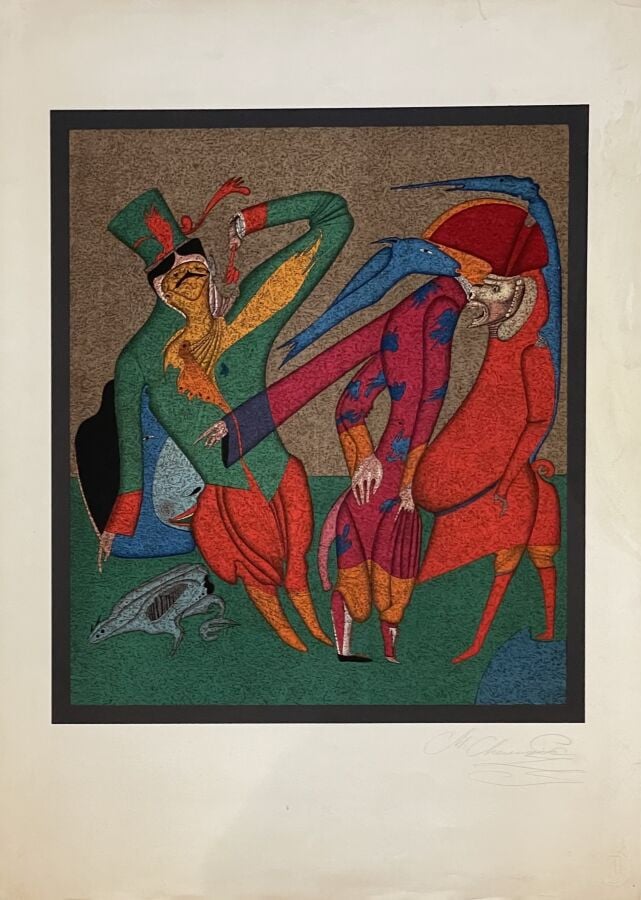 Mikhail CHEMIAKIN (1943-) - Carnaval, 1988 - Trois lithographies en couleurs, d…