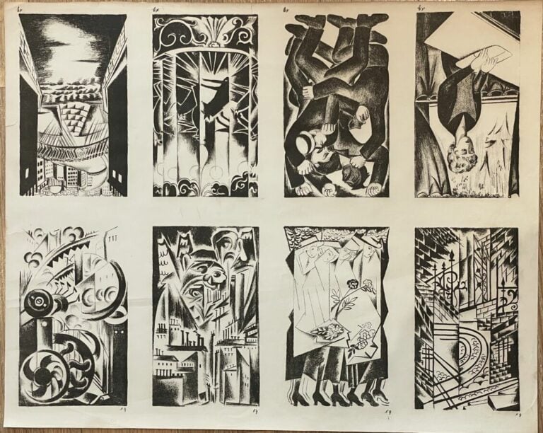 Nathalia GONTCHAROVA (1881-1962) - La cité, 1920 - Ensemble de huit lithographi…