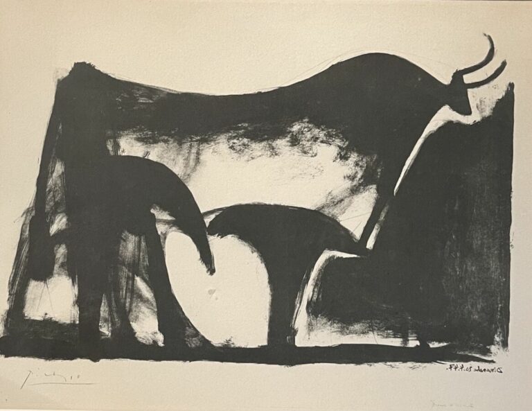 Pablo PICASSO (1881-1973) (d'après) - Taureau noir - Photolithographie d'après…