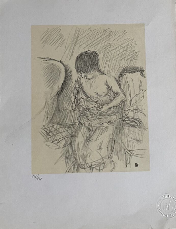 Pierre BONNARD (1867-1947) d'après - Nu au bain - Lithographie, monogrammée dan…