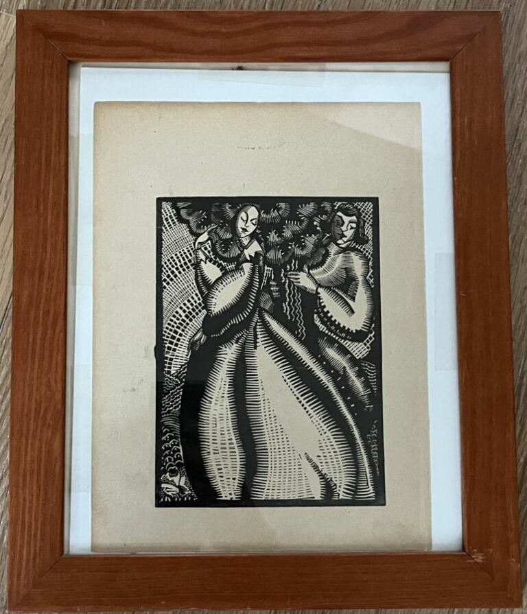 Vera PAGAVA (1907-1988) - Le couple, c. 1925/26 - Bois gravé sur papier, au dos…