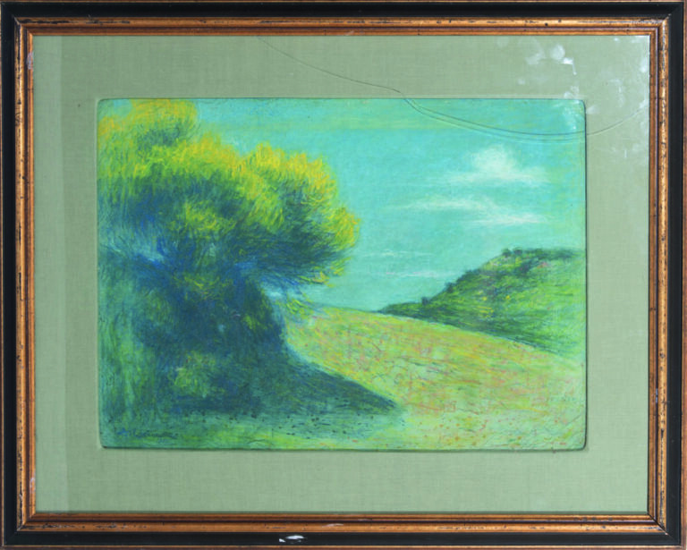 Achille LAUGÉ (1861-1944) - Paysage de Cailhau - Pastel sur toile, signé en bas…