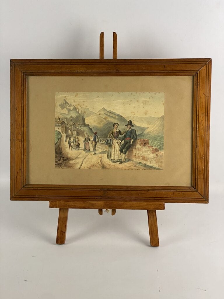 Adolphe ISNARD (fin du XIXème-début du XXème siècle) - Scène animée, village de…