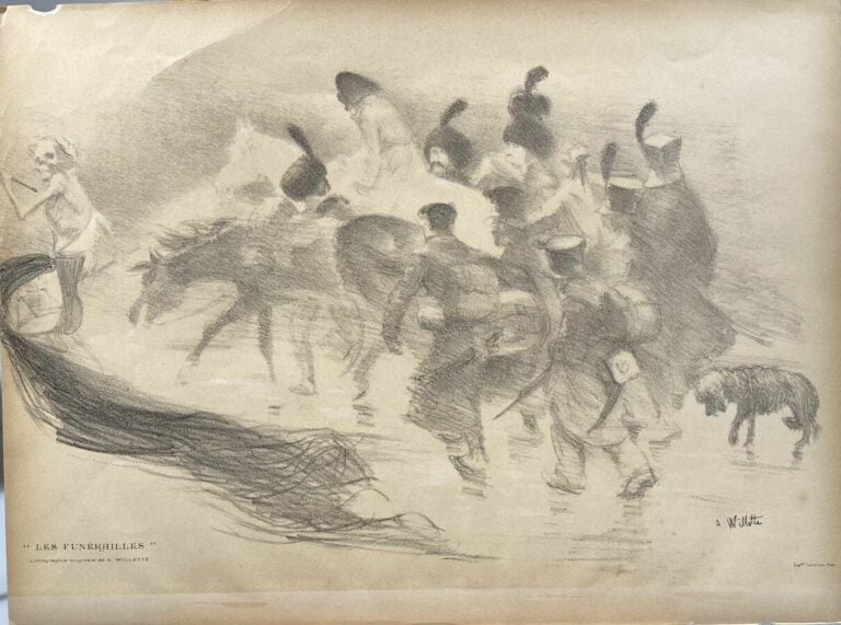 Adolphe WILETTE. Les funérailles. LithographieL