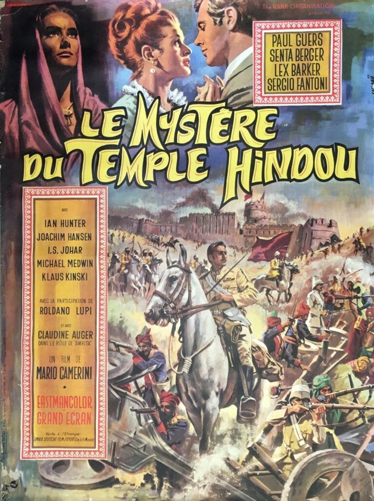 Affiche, Le Mystère du Temple Vaudou, années 60, entoilée (petits manques et dé…