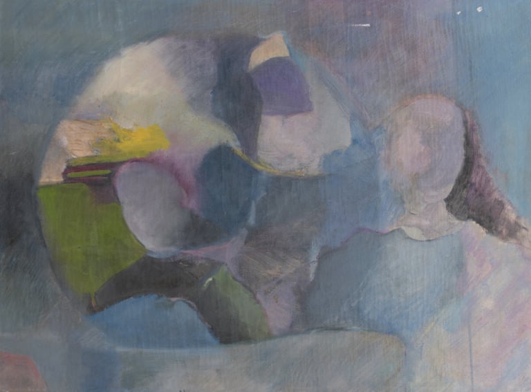 Aglays OLIVEROS (XX ème) Composition avec personnages - Huile sur toile, cachet…