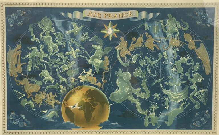 AIR FRANCE - Lucien BOUCHER (1889-1971) - "Les signes du zodiaque" planisphère…