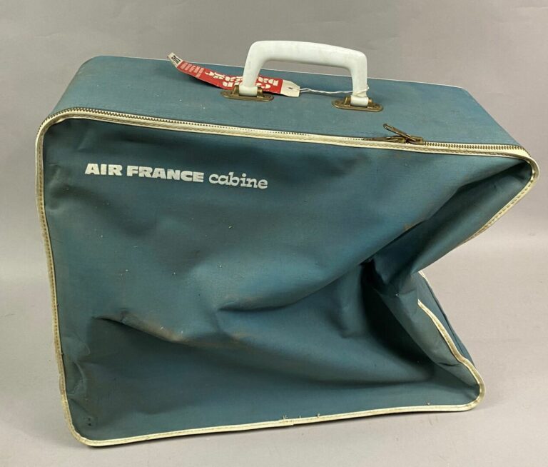 AIR FRANCE - Valise souple en tissu bleu, fermeture zippée - 36 x 43,5 x 18, 5…