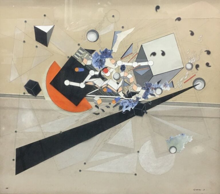 Alain LE YAOUANC (né en 1940). - Composition abstraite - Technique mixte, crayo…