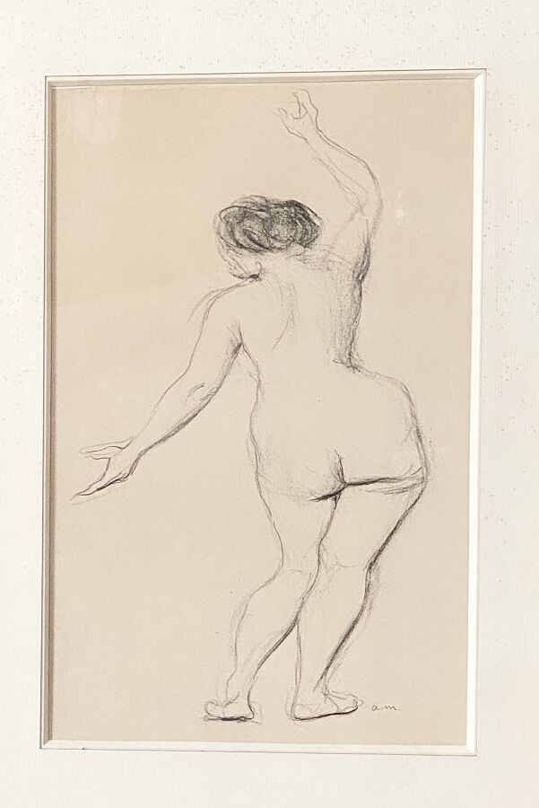 Albert MARQUET (1875-1947) - Nu de dos « Force », circa 1906 - Fusain sur papie…