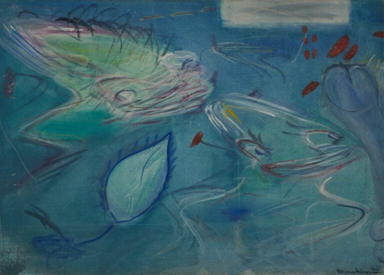 Aldo MONDINO (1938-2005) - Inizio dell amore, 1960 - Huile sur toile - Signée e…