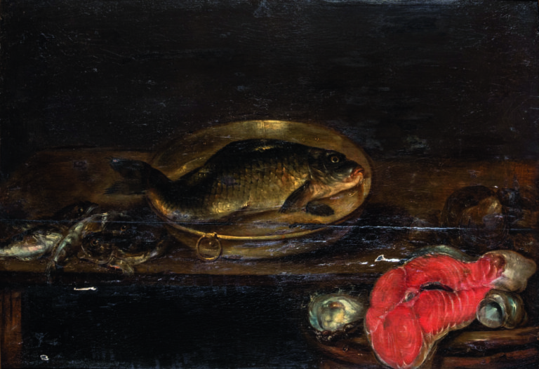 Alexander ADRIAENSSEN (Anvers 1581 - 1661) - Nature morte aux poissons et darne…