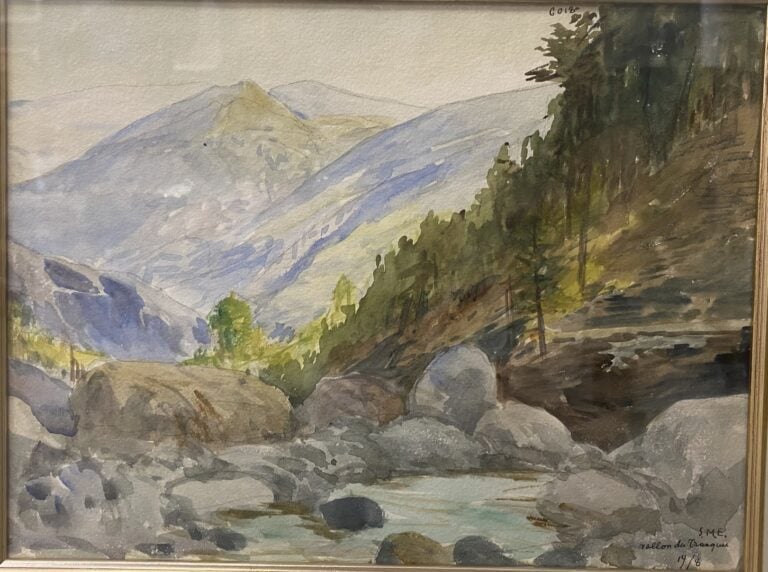 Alexis MOSSA (1844-1926) (Attribué à) - Paysage rocheux à Contes et Saint-Marti…
