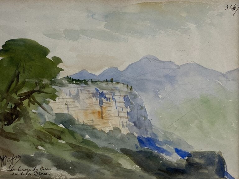 Alexis MOSSA (1846-1926) - Paysage - Deux aquarelles sur papier - L'une signée,…