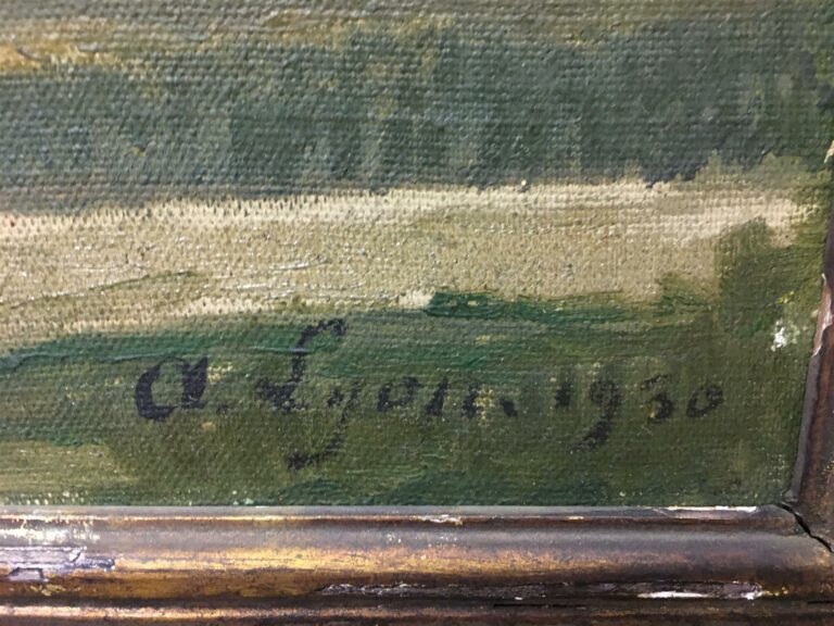 Alfred LYON (XXème siècle). - Paysage ardennais - Huile sur carton, signée en b…
