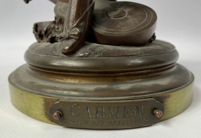 Alphonse COLLE (1857-1935) - Carmen - Epreuve en bronze à patine brune nuancée,…