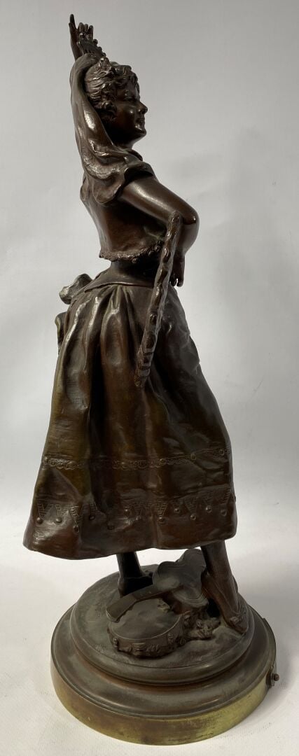 Alphonse COLLE (1857-1935) - Carmen - Epreuve en bronze à patine brune nuancée,…