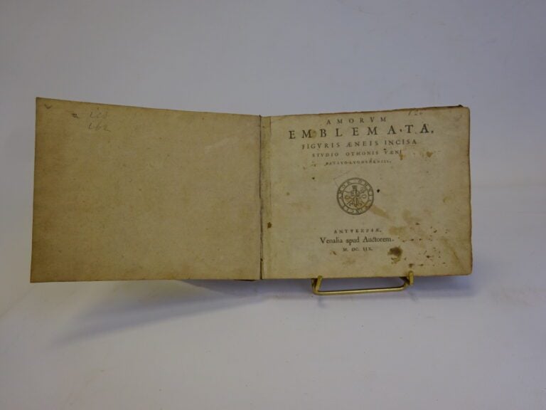 AMORUM EMBLEMATA in-8 oblong, gravures de l'atelier d'Otto Venius. Anvers, 1608…