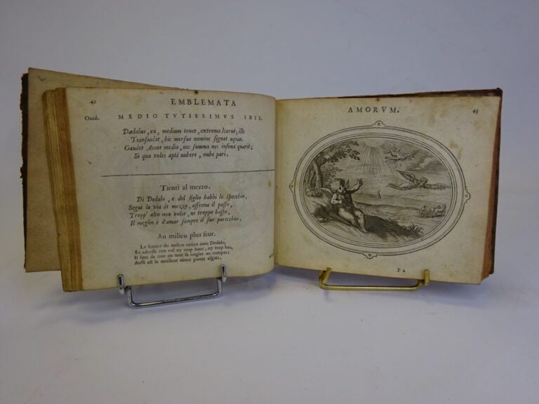 AMORUM EMBLEMATA in-8 oblong, gravures de l'atelier d'Otto Venius. Anvers, 1608…