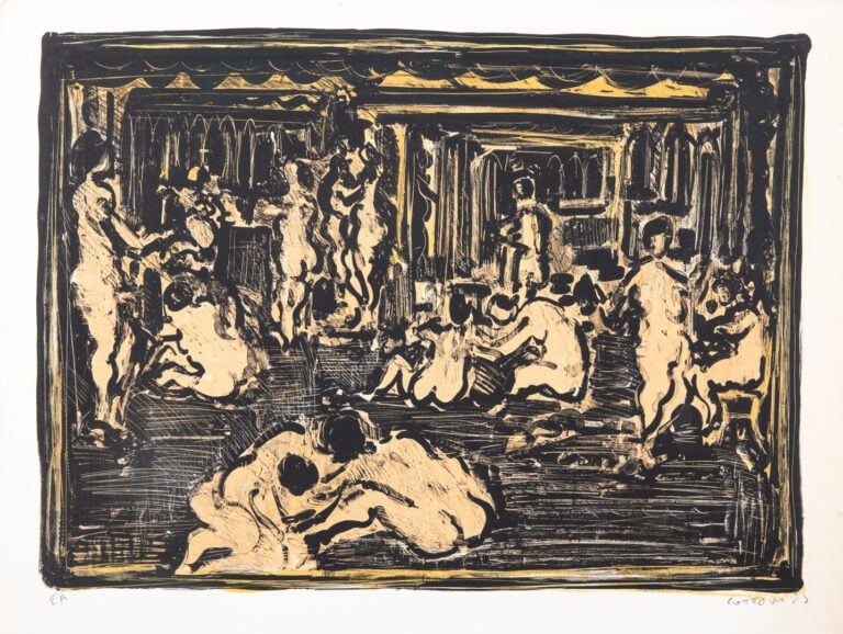 André COTTAVOZ (1922-2012). - Le diner en ville; Etude de plage; Baigneuses; Le…