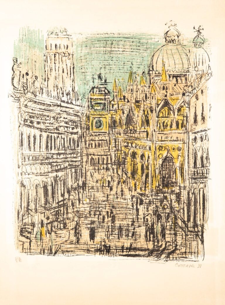 André COTTAVOZ (1922-2012). - Le diner en ville; Etude de plage; Baigneuses; Le…