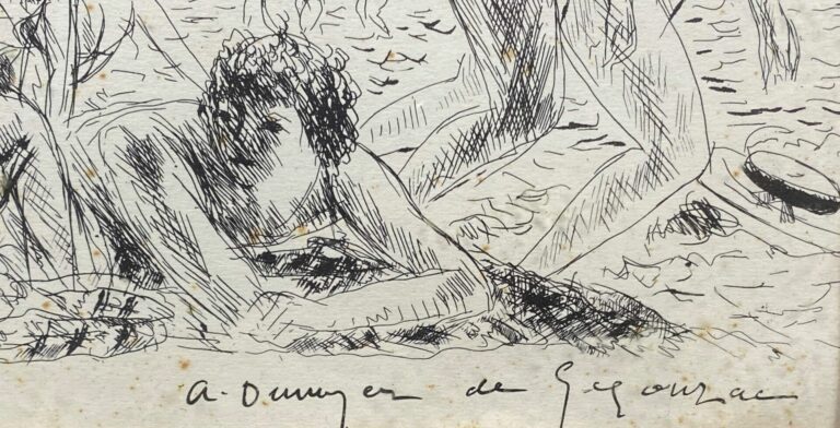 André DUNOYER DE SEGONZAC (1884-1974) - Scène animée sur la plage - Lithographi…