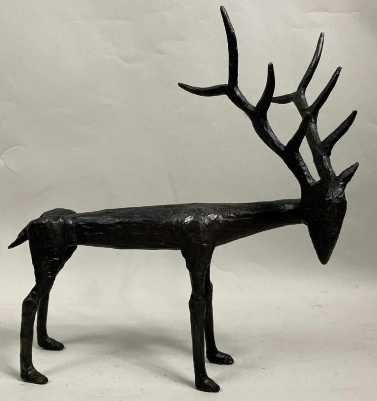 André FABRE (1920-2011) - Cerf - Sculpture en acier forgé - Années 1970/1980 -…