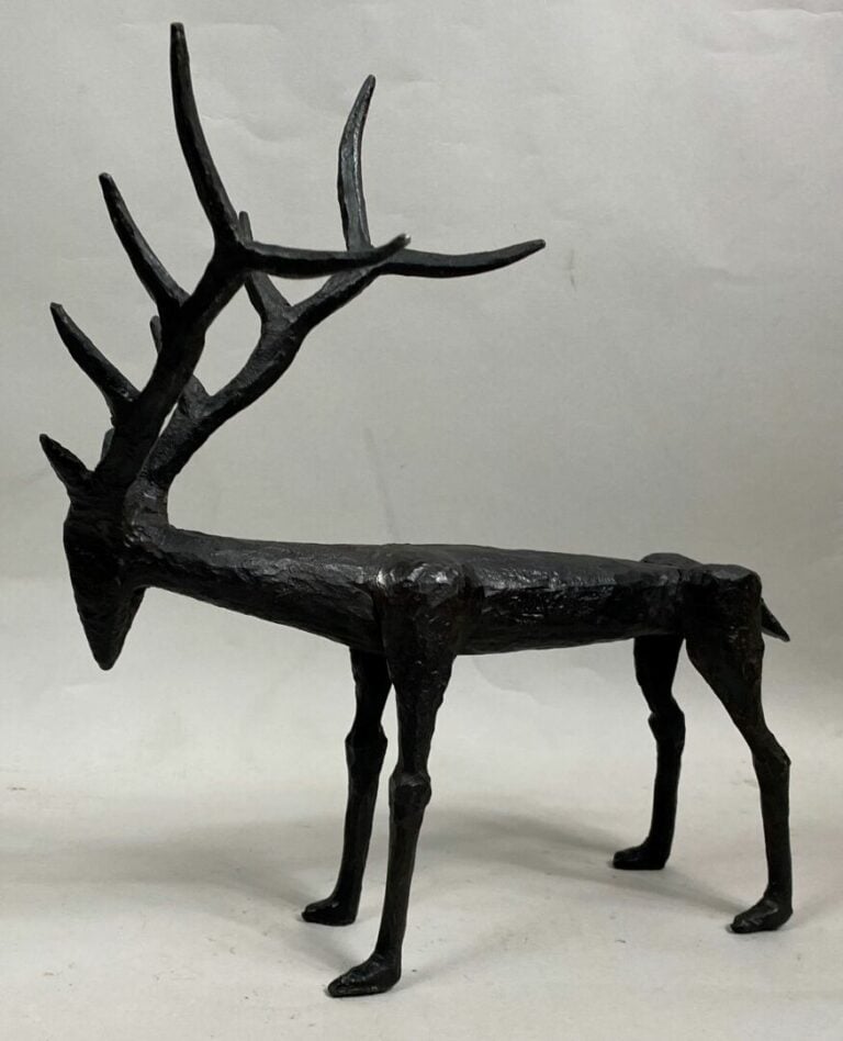André FABRE (1920-2011) - Cerf - Sculpture en acier forgé - Années 1970/1980 -…