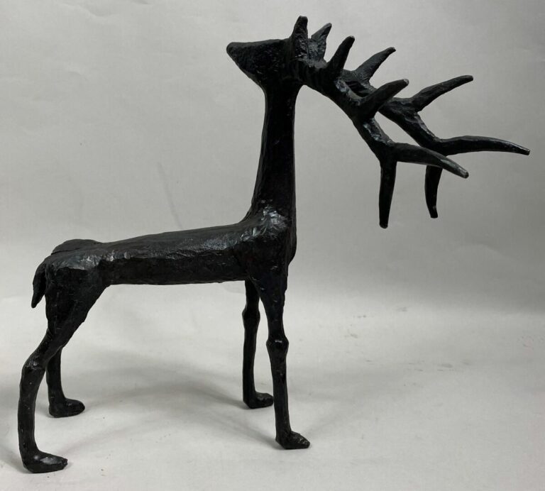André FABRE (1920-2011) - Cerf - Sculpture en acier forgé - Années 1970/1980 -…