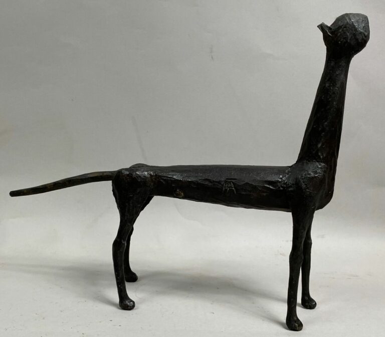 André FABRE (1920-2011) - Chat - Sculpture en acier forgé - Années fin 1980 - 2…