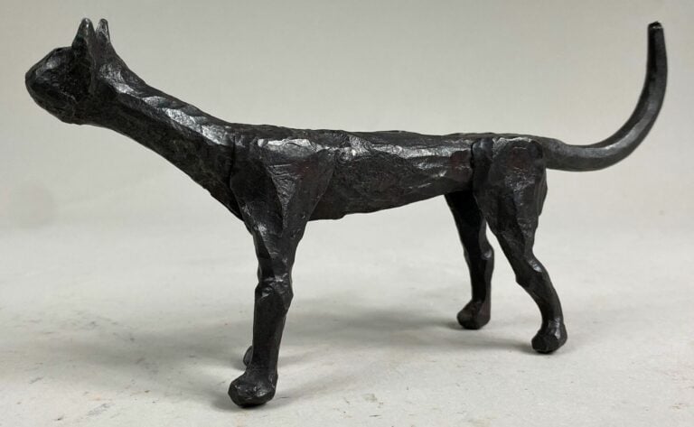 André FABRE (1920-2011) - Chat - Sculpture en acier forgé - Années fin 1980/ dé…