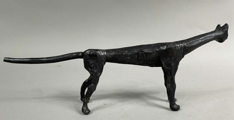 André FABRE (1920-2011) - Chat - Sculpture en acier forgé - Années fin 1980/ dé…