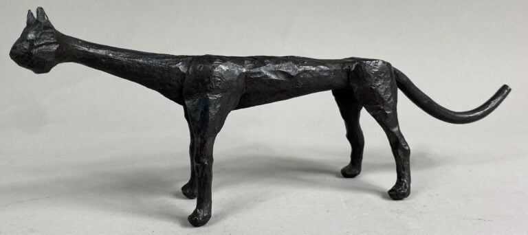 André FABRE (1920-2011) - Chat - Sculpture en acier forgé - Années fin 1980/ dé…