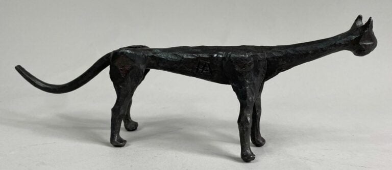 André FABRE (1920-2011) - Chat - Sculpture en acier forgé - Années fin 1980/ dé…