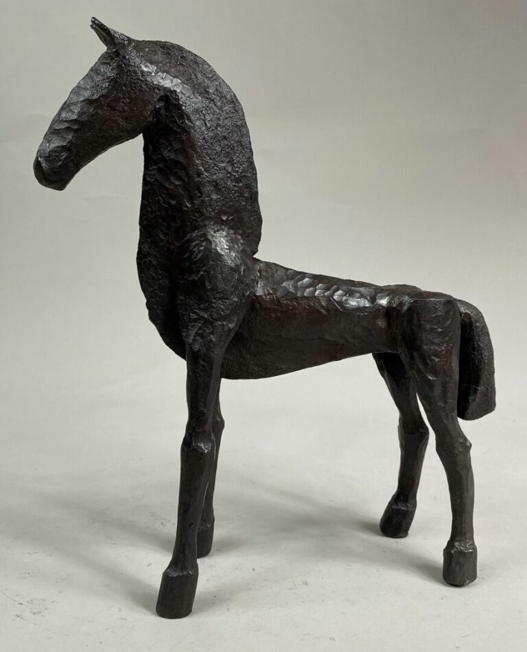 André FABRE (1920-2011) - Cheval - Sculpture en acier forgé - Années 1980 - 26,…