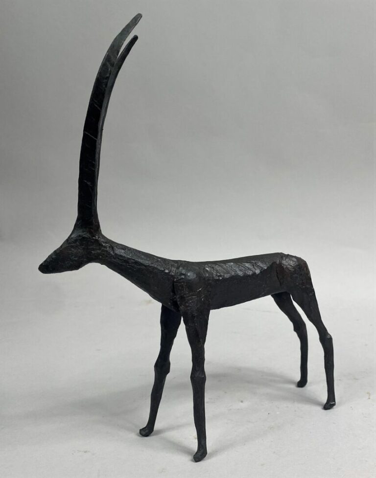 André FABRE (1920-2011) - Gazelle - Sculpture en acier forgé - Années 1950/1960…