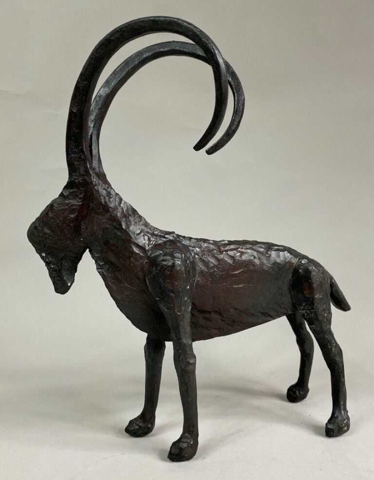 André FABRE (1920-2011) - Mouflon - Sculpture en acier forgé - Années 1970 - 26…